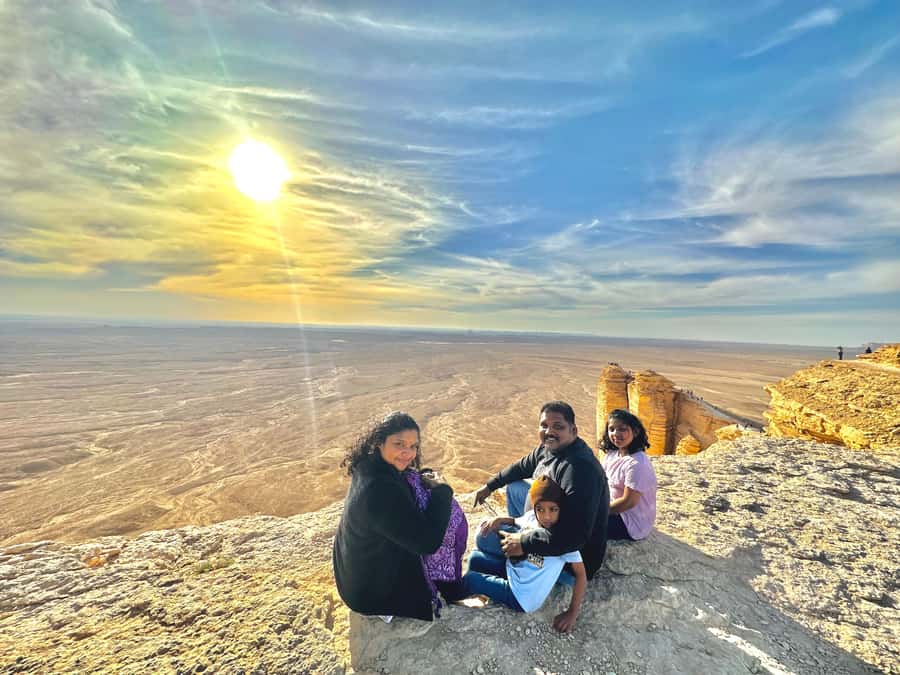 Edge of The World Riyadh,Camel Ride ,Bat Cave Visit & Dinner - Hiking along the Edge of the World